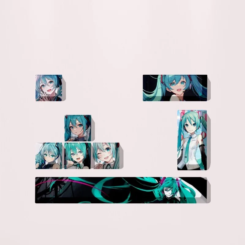 Hatsune Miku Comic Girl anime Personalized Keyboard Cap Original Factory Highly Impervious Mechanical Keyboard Cap DIY cosplay