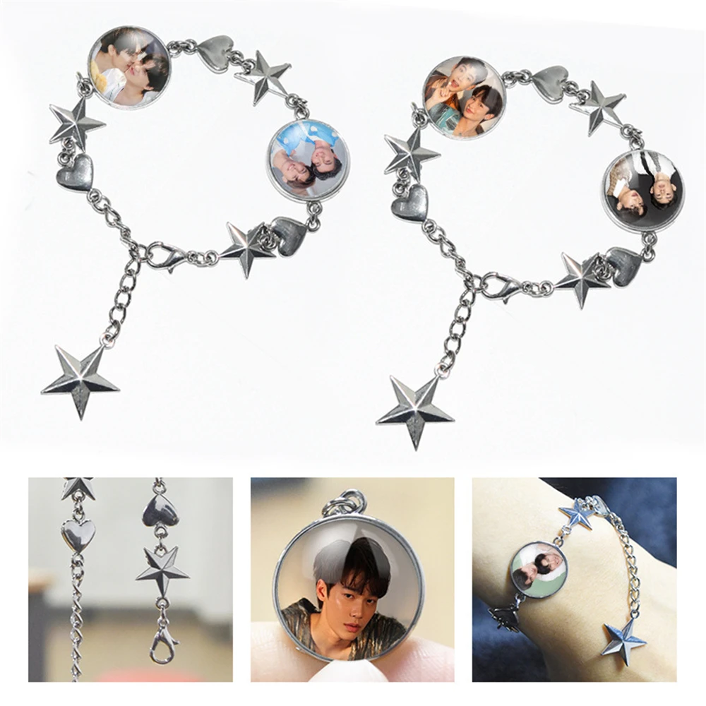 KPOP IU GOT7 ASTRO ITZY Bracelet BNK48 DEW Five Pointed Star Pendant Fashion Adjustable Bracelet Unisex Decorative Accessories