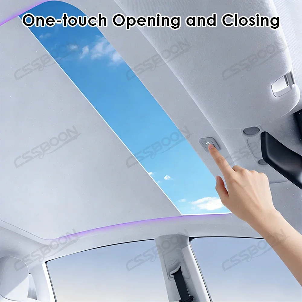Electric Remote Voice Control Car Sunshade Roof for Model Y Juniper 2026 Retractable Powered Sunroof Roof Sunshade
