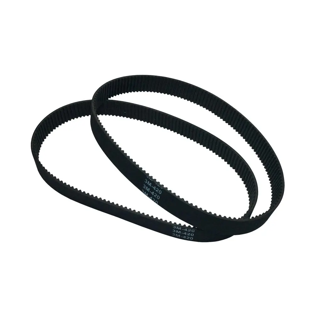 Pack of 2pcs HTD 3M Small Rubber Timing Belt 420mm Length 140 Teeth 15mm Width Closed-Loop Industrial Round Belts