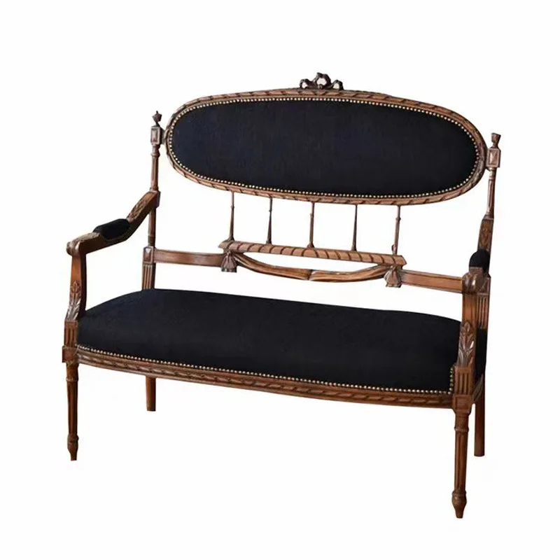 

Solid wood sofa chair antique living room balcony leisure chair armchair
