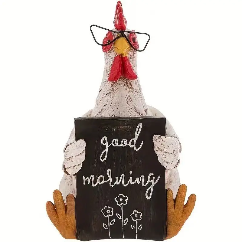 الديك تمثال ديكور التماثيل الراتنج حديقة مزرعة ساحة الحديقة الدجاج الدجاجة النحت حصة الفن الحرفية فناء هووسورمينغ الديكور