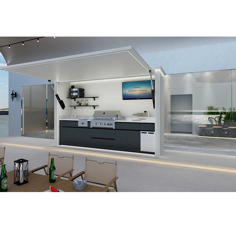 Commercial Outdoor Kitchen Cabinet Outdoor Kitchen BBQ Island Steel Kitchen Cabinet Customized BBQ Pods for Catering Use