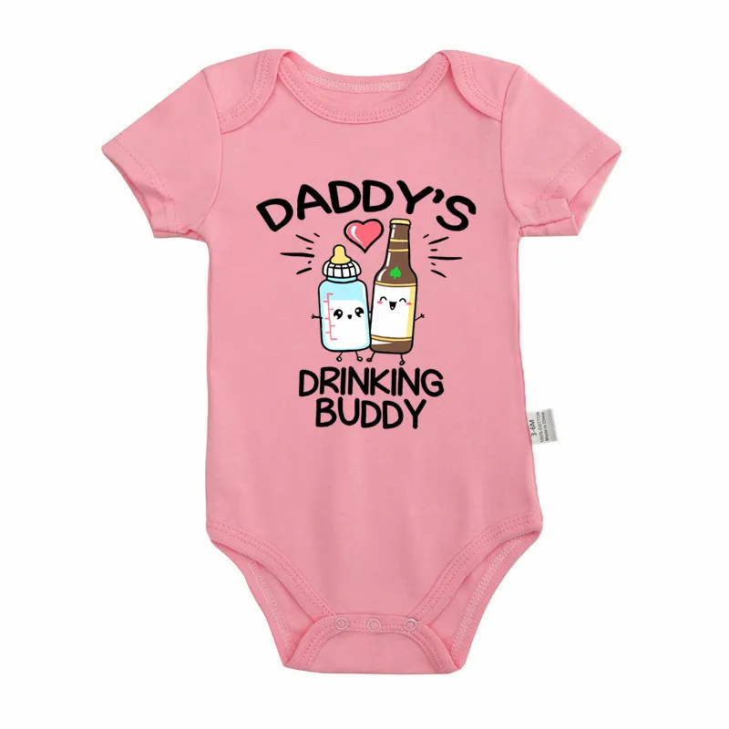 Picture 7: Cute Daddy's Drinking Buddy Baby Bodysuit Cotton Short Sleeve Newborn Boys Girls Romper Jumpsuit