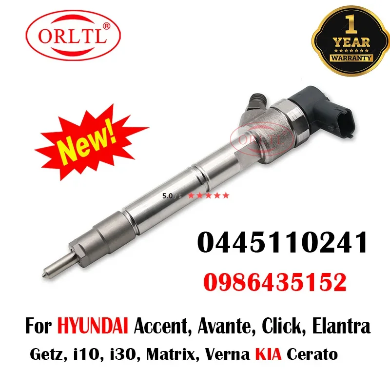 

0445110241 GENUINE NEW FUL INJECTOR 0 445 110 241 0986435152 FOR HYUNDAI /KIA Accent, Avante,Click, Elantra, Getz, I10, I30