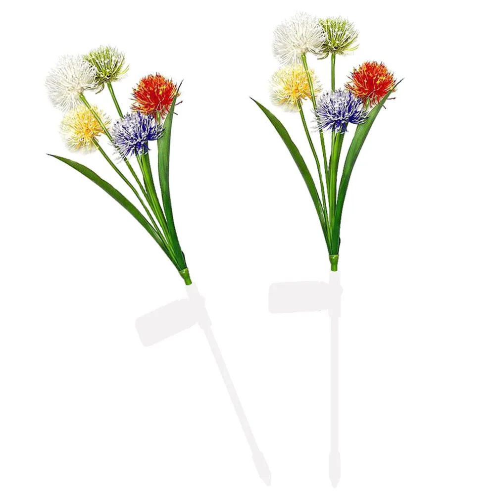 

2pcs Powered Flower Garden Stake Lamps Outdoor Yard Decorative Lights Lawn Light Solar Garden Decor Lights