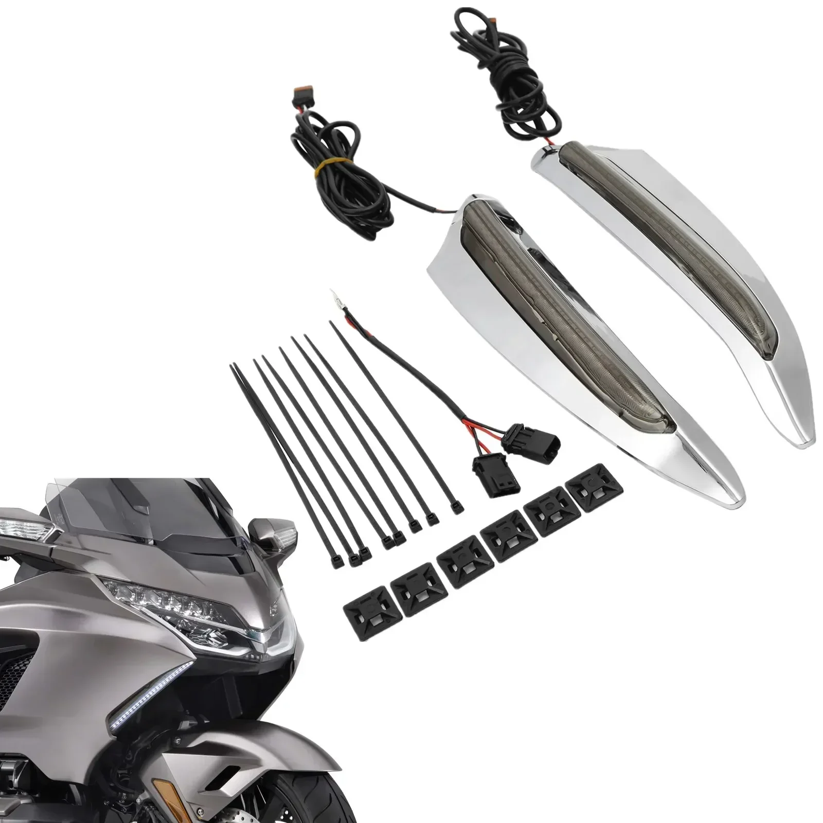 For Honda Gold Wing GL1800 2018 2019 2020 Motorcycle Acsessories Front Upper Cowl Light Decoration