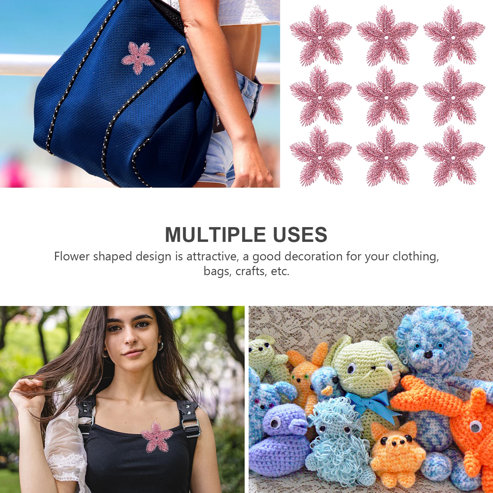 

50Pcs Beautiful Flower Patches Embroidered DIY Apparel Patch Sewing Applique