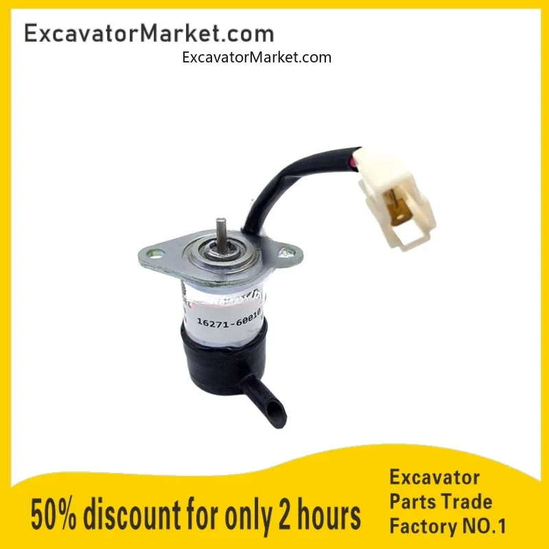 Excavator Spare Kubota u15 20 30 35 flameout solenoid valve 16271-60010 flameout switch oil cut-off valve excavator