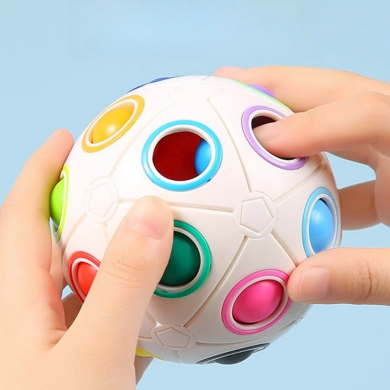 Rainbow Ball Cube Soccer Stress Relief Toy for Toddlers Intelligence Development & Stress Relief Educational Toy for Children