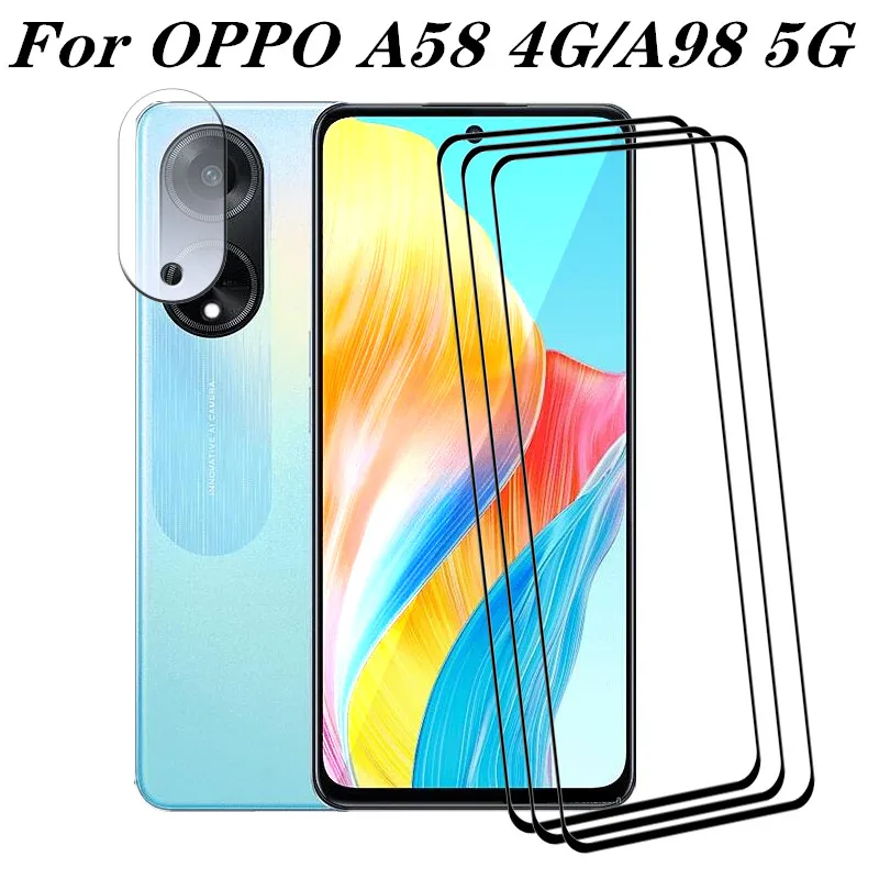 

Upgrades 9H Screen Protector For OPPO A58 4G A98 5G Tempered Glass Anti-Scratch For OPPO A98 A58 4G Soft Camera film