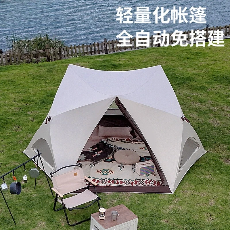 Seaside beach park quick open tent outdoor folding camping tent equipment full set of sunshade and rainproof