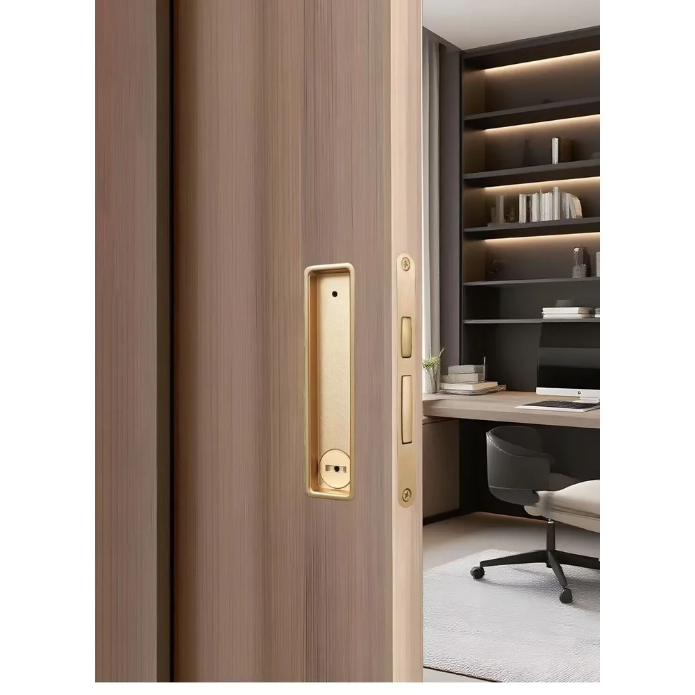 Zinc Alloy Sliding Door Lock Concealed Handle Push To Open Silent Mechanism For Home Kitchen Bathroom Modern Hardware