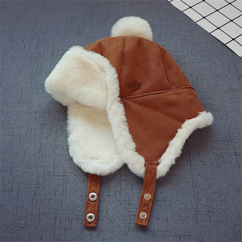 Kids Beanies Winter Baby Child Knitted Hat Kids Girls Russian Female Thicker Warm Caps Age For 2-6 Years Old Ushanka Hat 2019