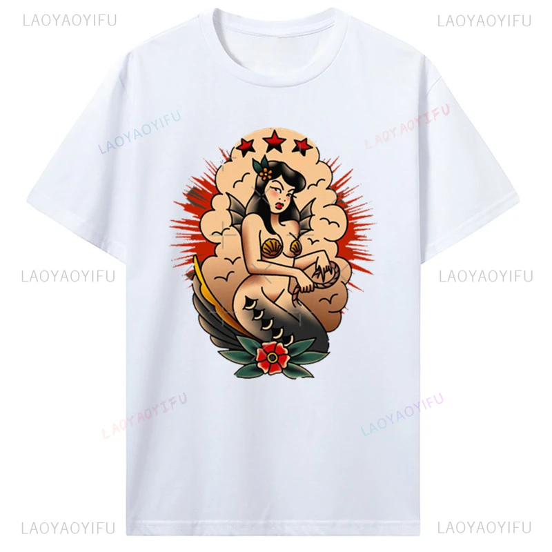 Pin Up Girl Hot Rod Rockabilly Tattoo Men T Shirt Musik Garage Oldschool V8 USA V6 Printing Tshirt Fashion Summer Cotton Tops