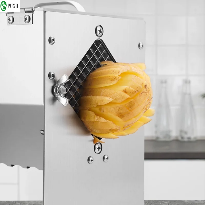 ماكينة تقطيع الخضار والفواكه الكهربائية التجارية والمنزلية، بصل صغير الحجم، القلقاس، قطن على شكل شريط البطاطس #4