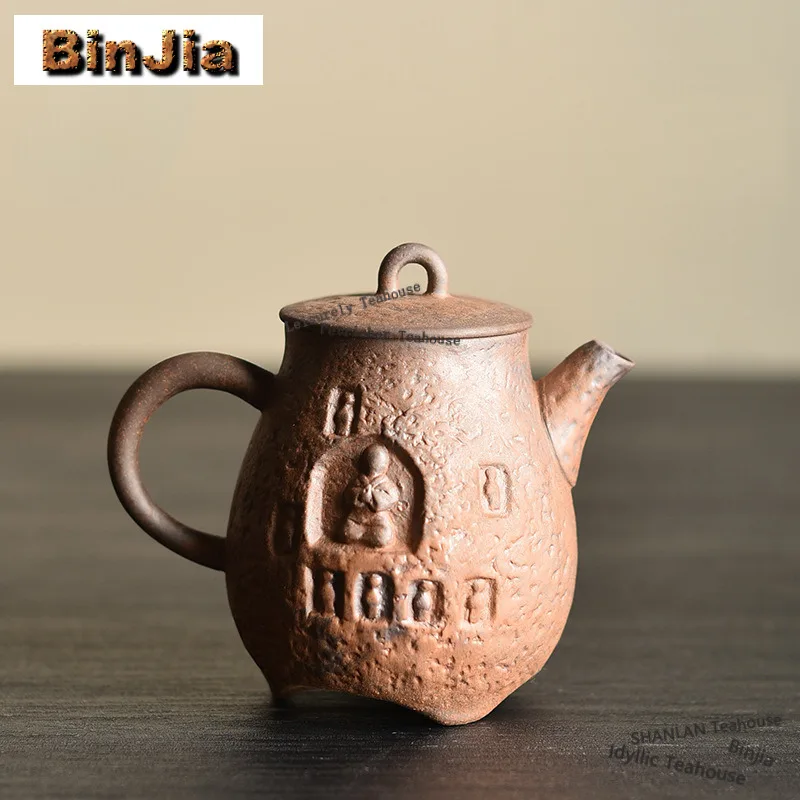 

130ml Hand-relief Sculpture Teapot Zen Tea Infuser Pot Tea Making Kettle With Ball Hole Oolong Tea Tea Services Accessories Gift