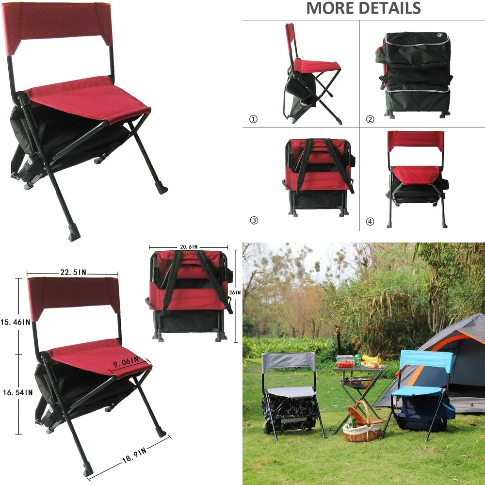 

camping chairPortable Folding Camping Chair Heavy Duty Steel Frame Lightweight Backpack Outdoor Hiking Beach Picnic Red Durable