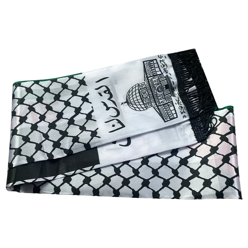 14*130cm Palestine Scarf  Printing Satin Palestinian National Day Scarves Palestine Shawl Country