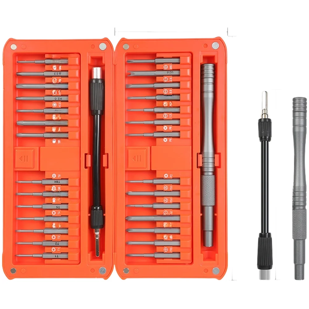 Magnetic 30 Piece Precision Screwdriver Set with Hardened Alloy Steel Bits for Computer Tablet and Microelectronics Repairs