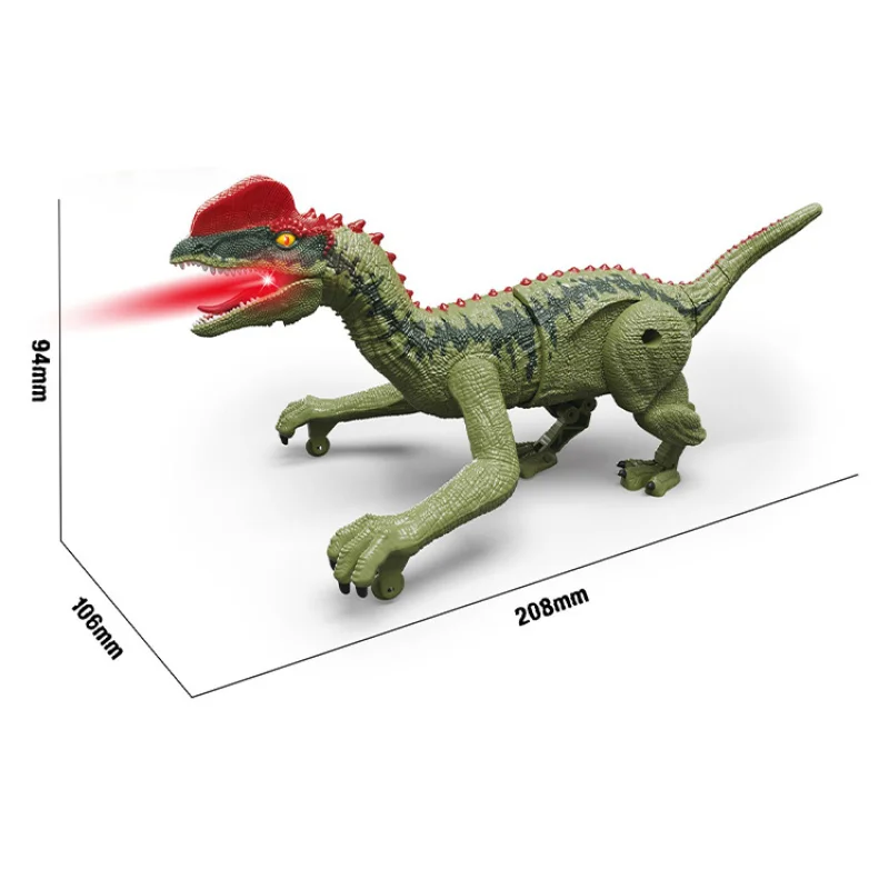 Baterías recargables de 2,4g para niños, juguete de dinosaurio que camina por control remoto, Dilophosaurus, regalo