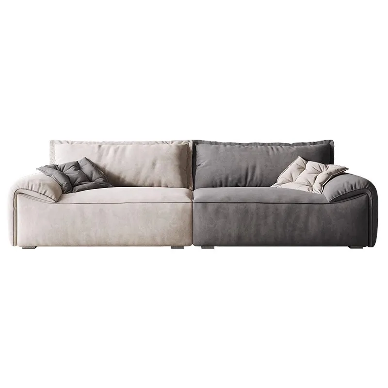 

Fabric sofa living room combination three-person sofa small apartment with elephant ears