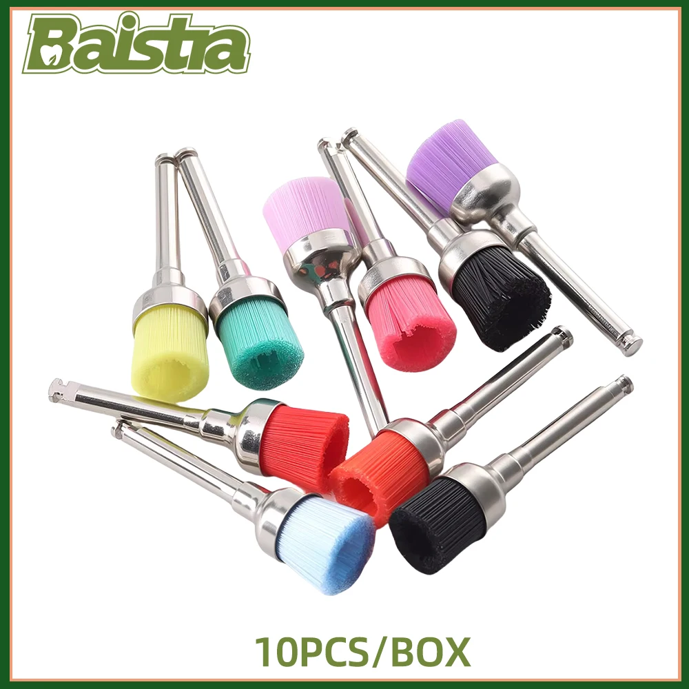 

10Pcs/Pack Dental Colorful Nylon/Bristle Prophy Polishing Brush Dentist Tools RA2.35mm 3/32inch Dentist Tools