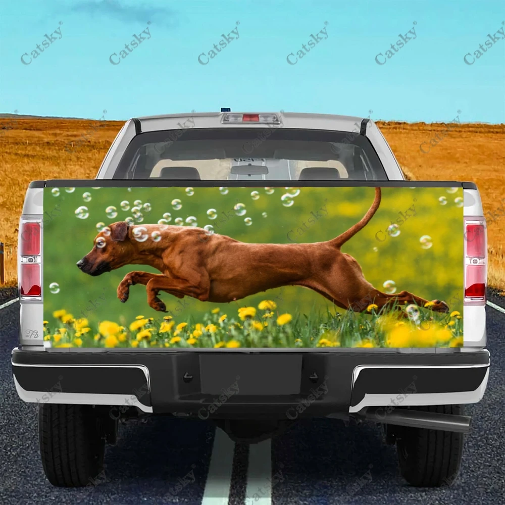 Rhodesian Ridgeback Truck Tailgate Wrap Professional Grade Material Universal Fit for Full Size Truck Weatherproof Car Wash Safe