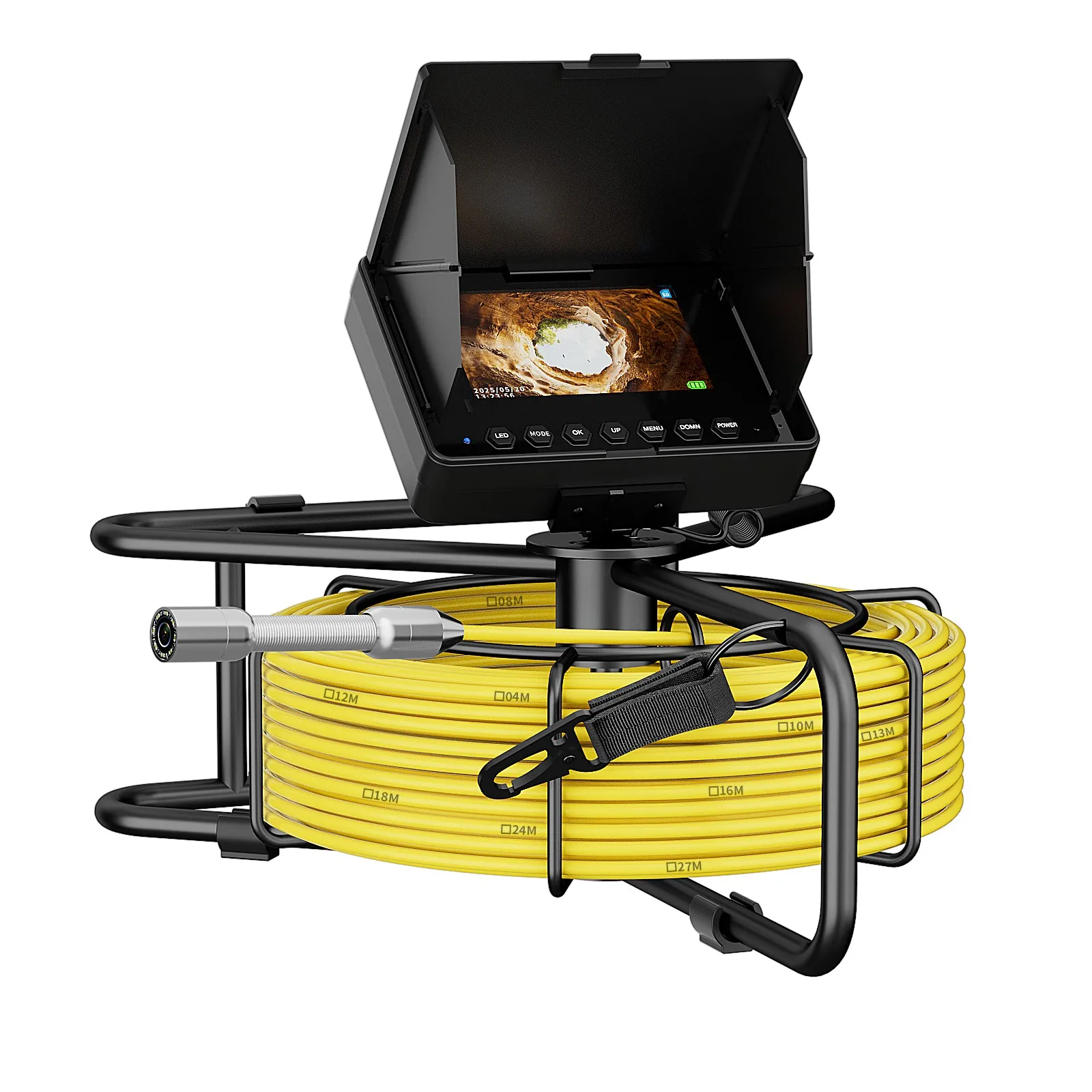 GAMWATER Sewer Borescope 4.3Inch HD 1200TVL 16GB DVR IP68 Waterproof 8500mAH Pipe Inspection Endoscope Camera with 5mm 10/20/30M