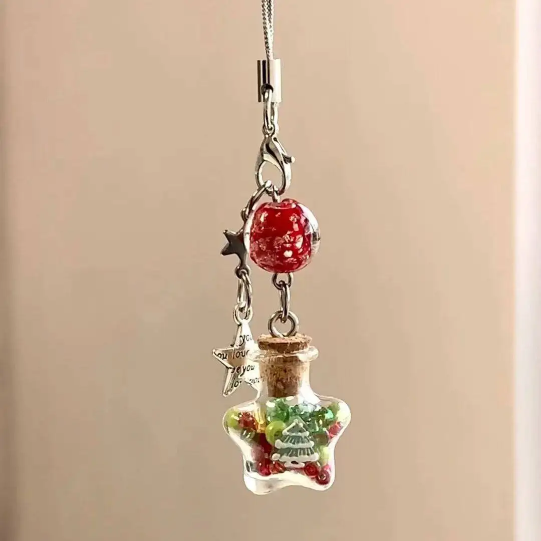 Christmas Star Wishing Bottle | Pendant Original Homemade Mobile Phone Pendant ins Wind Mobile Phone Chain Cute Pendant Festival