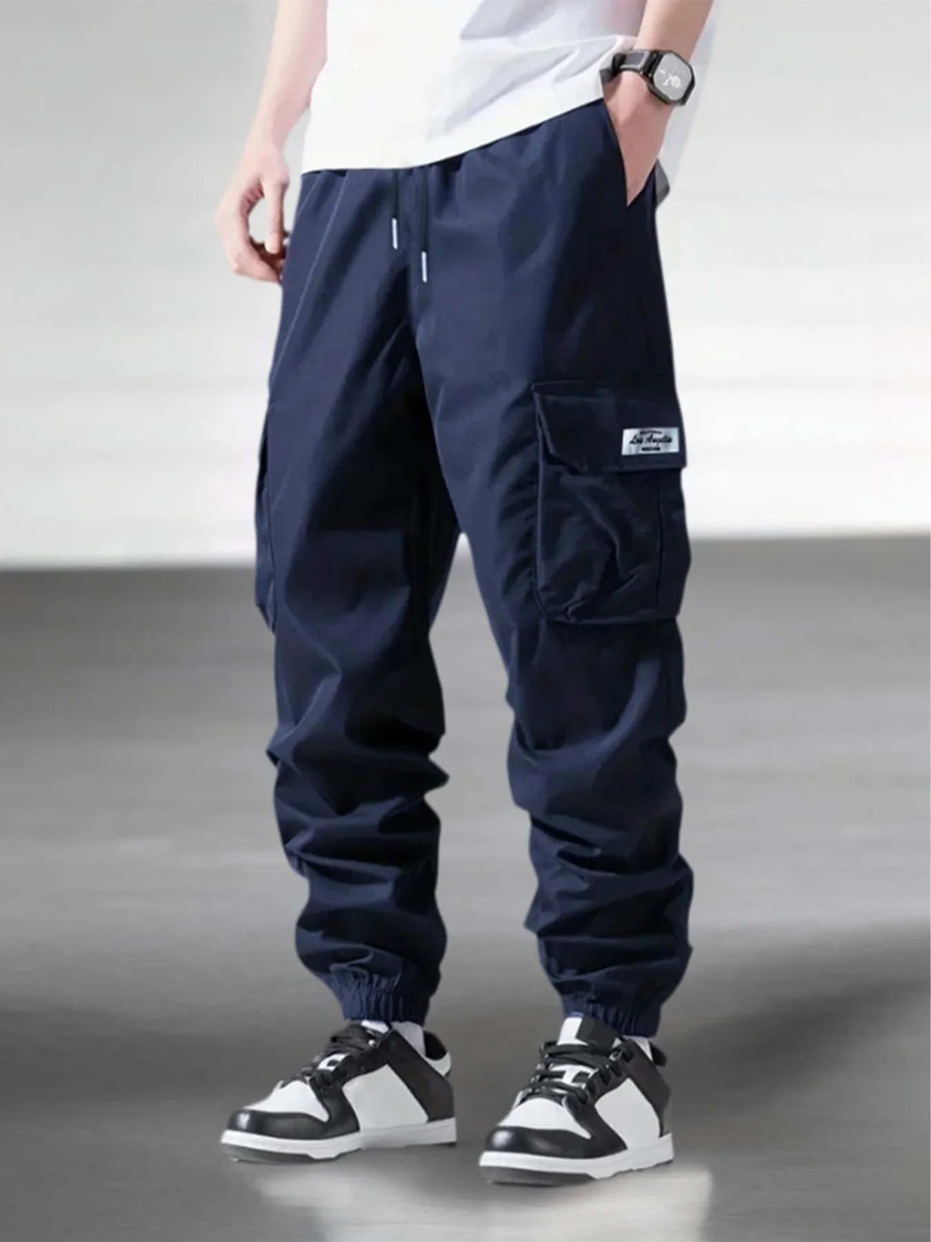 Herren Frühling Herbst Straße Arbeitshose Multi Pocket Casual Trainingshose Joggen und Wandern Freizeithose Herren Cargohose – Detail 6
