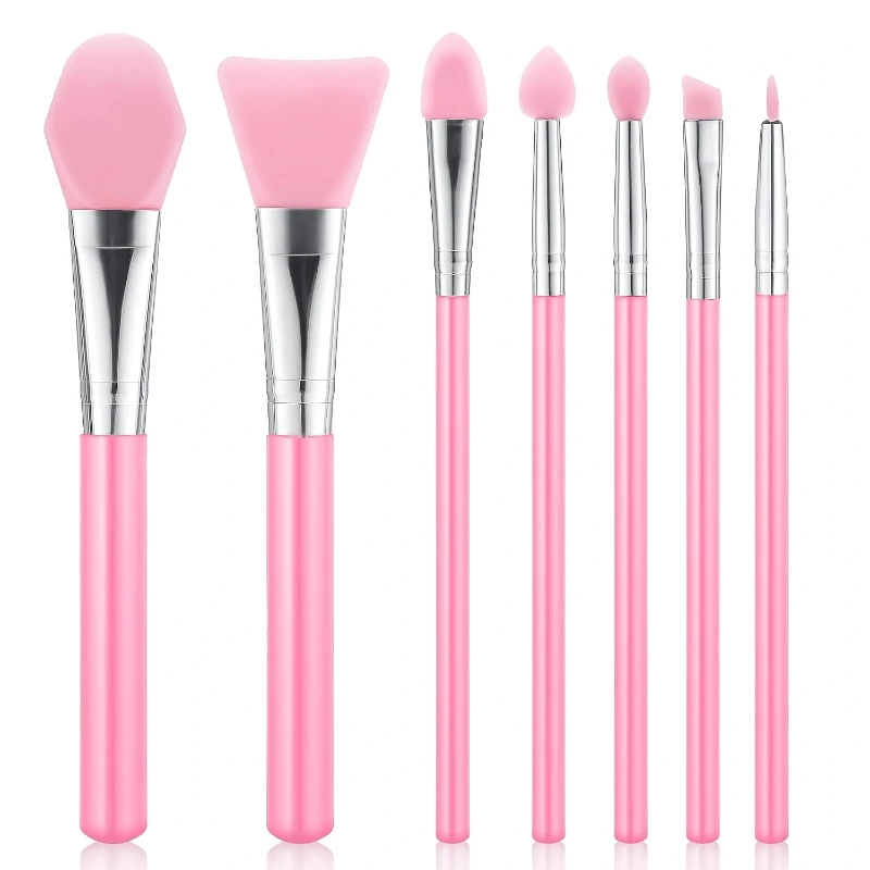 7Pcs Silicone Makeup Brush Set, Multi-functional Silicone Face Mask Applicator Brush, Facial Mask Mud Mixing Brushes Beauty Tool