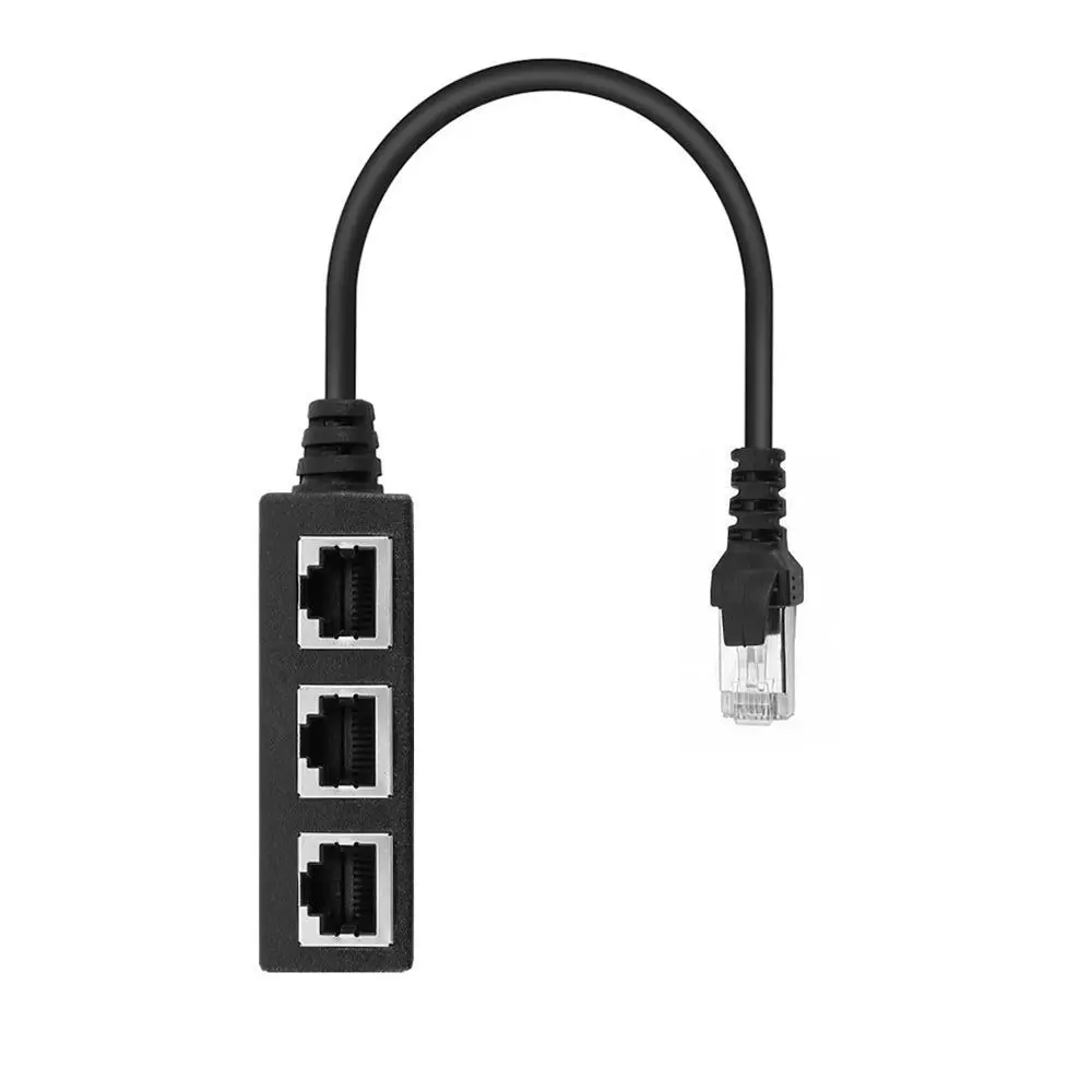 مقسم شبكة إيثرنت لان ، موصل RJ45 ، كابل محول موسع للشبكات ، 1 ذكر إلى 2 أنثى ، 3 في 1