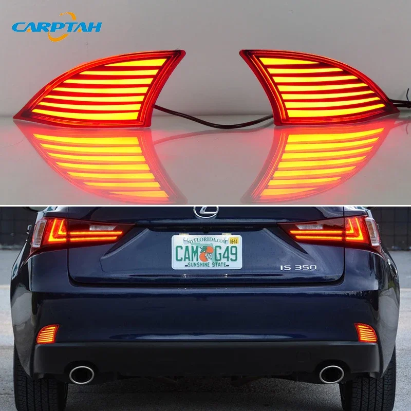 Car LED 12V Rear Bumper Fog Lamps For Lexus IS 2013 2014 2015 2016 2017 Brake Light Turn Signal Backup Reflector Lamp Taillights