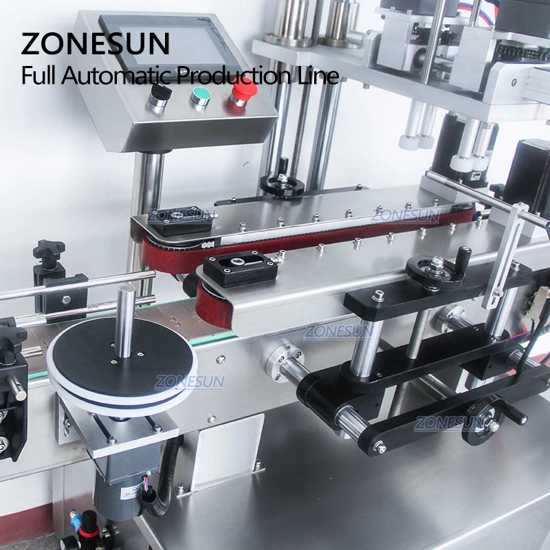 ZONESUN Automatic Production Line Juice Oil Honey Plastic Round Bottle Liquid Screw Filling Capping Labeling Machine ZS-FAL180P4