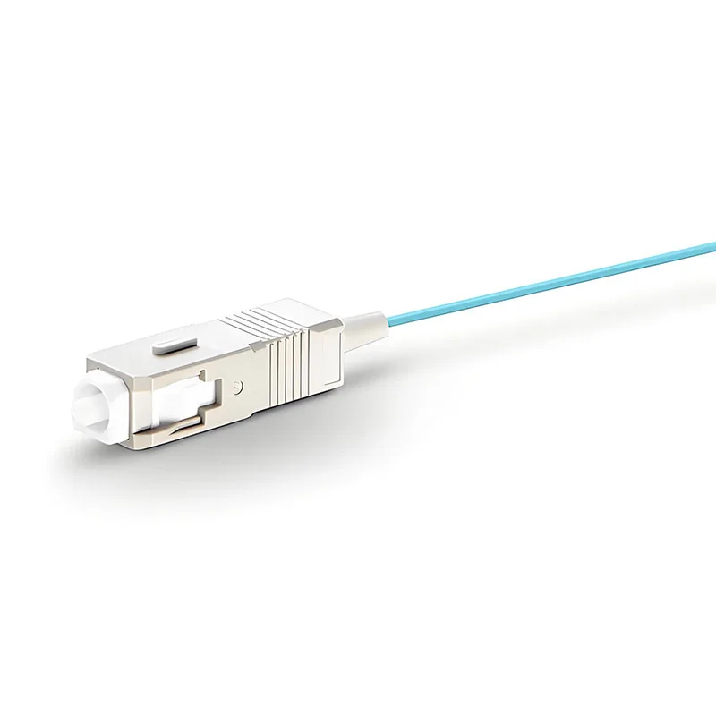 50 Pieces SC UPC OM4-550 Fiber Optic Pigtail Simplex 0.9mm MM Multi Mode 50/125 FTTH 1.0 Meter Aqua 40Gbps