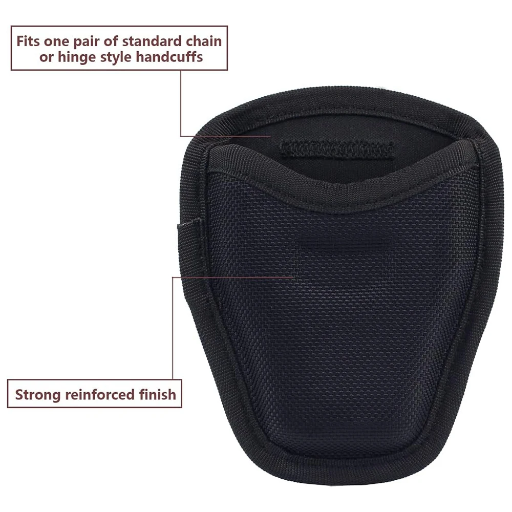 Tactical Handcuff Case for Duty Belt,1680D Nylon/Leather-like, Rotatable & Layered Security Holster (9 Styles), Cuff Case Pouch