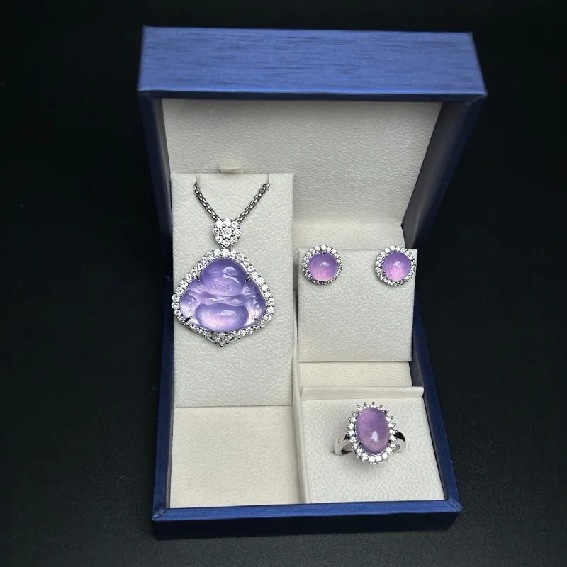 

Natural High Ice Quartzite Exquisite 3-Piece New Women's Minimalist Pendant