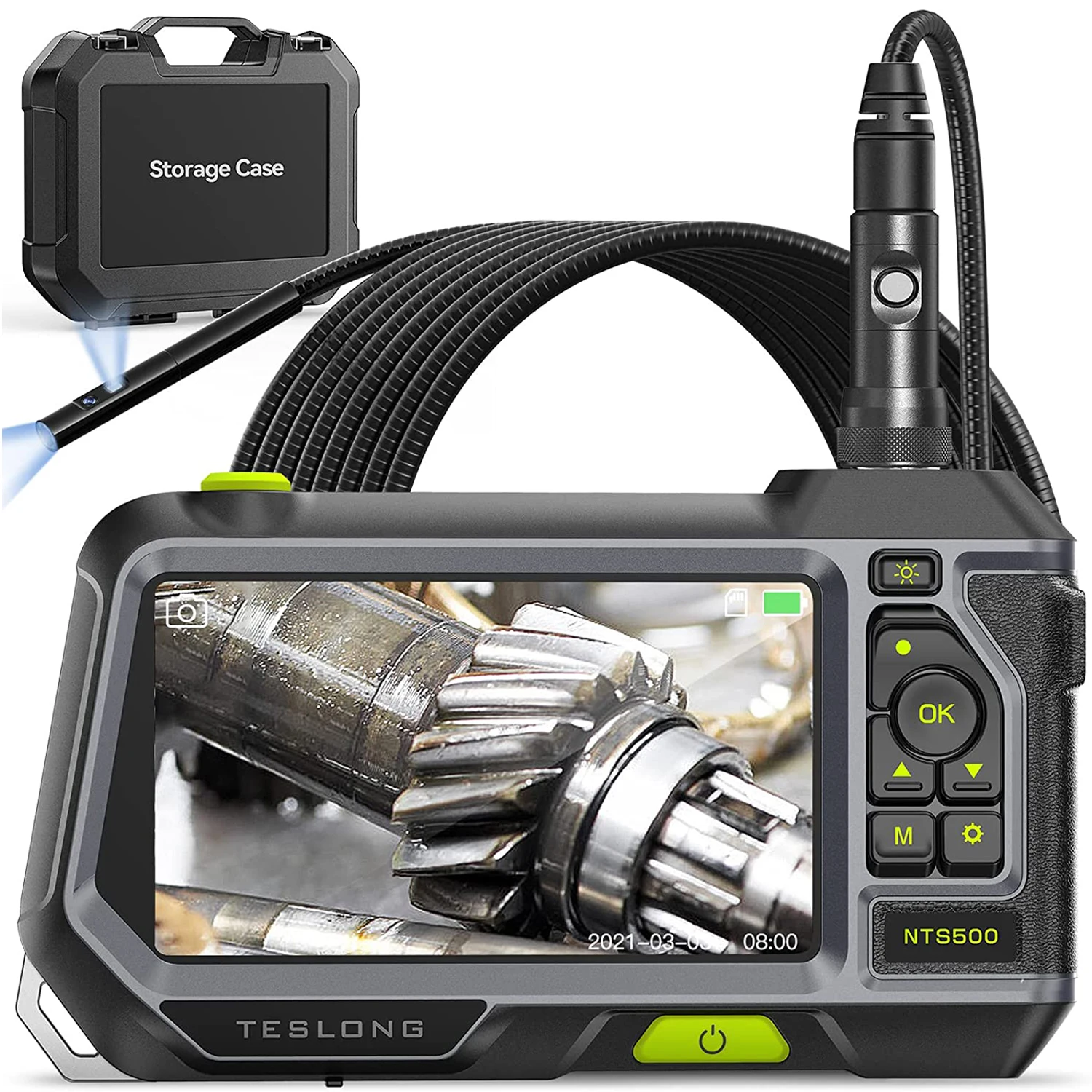 Teslong Nts500 5.5Mm Dubbele Lens 1080P Endoscoop Ip67 Inspectiecamera Borescope Voor Reparatie Van De Pijpleiding Van De Automotorcontrole - afbeelding 2