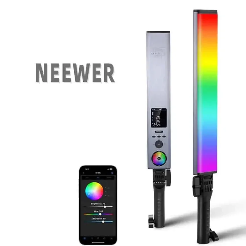 2500K-10000K Barra De Luces Led RGB 15W RGB Barra De Luz Led NEEWER BH30S RGB Luz De Tubo Led con Control 2,4G/aplicación
