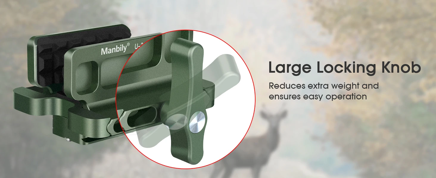 Manbily Jagd-Dreibein-Stativ Gewehrklemme Sattelhalterungsadapter für Schießsport U-3 Arca Swiss für Outdoor Aluminium – Detail 3