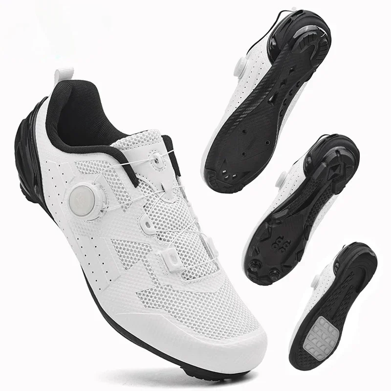 

2025 NEW Cycling Shoes Road Bike Men Racing Contest Self-Locking Speed Bicycle Sneakers Women Spd Cleats Cycling Footwear white