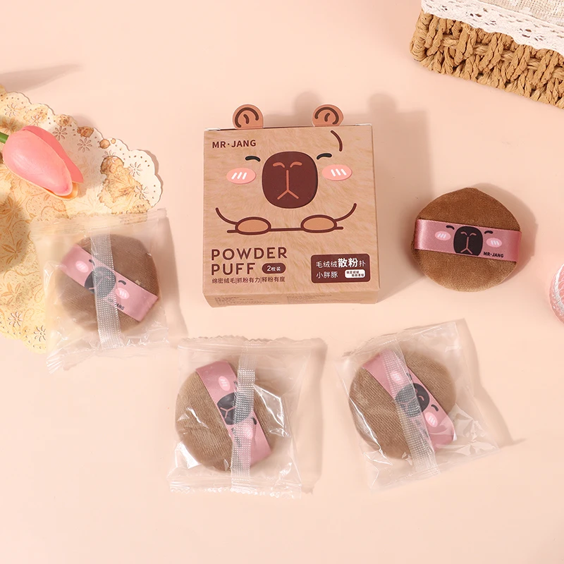 Cartoon Capybara gąbka do makijażu Puff makijaż korektor Super miękka elastyczna bawełniana baza do twarzy makijaż kosmetyczny Puff przybory kosmetyczne