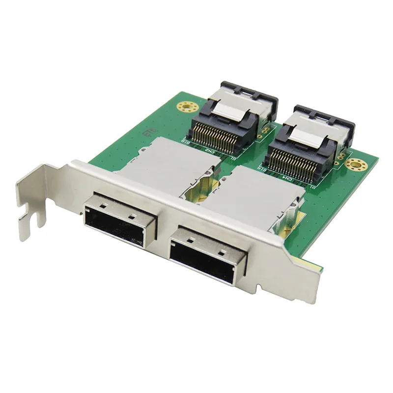 Tarjeta adaptadora PCI SAS de puertos duales Mini SAS interna SFF-8087 a HD externa SFF-8088 Sas26P