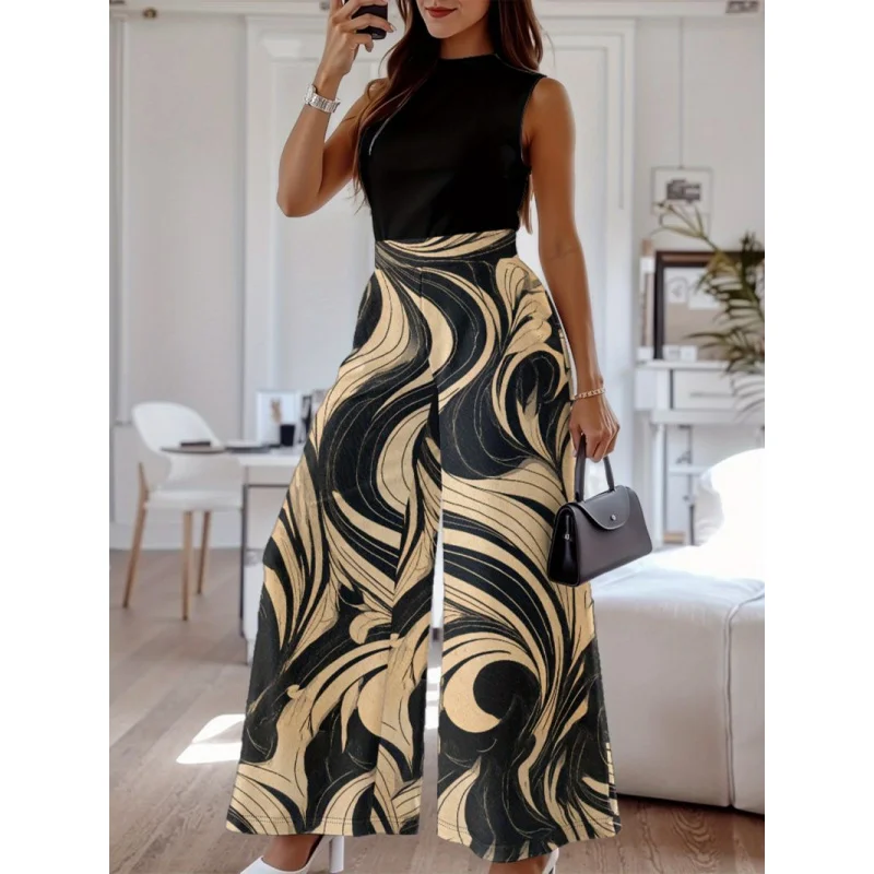 

Новый сексуальный женский повседневный комбинезон с принтом в русском, европейском и американском стиле