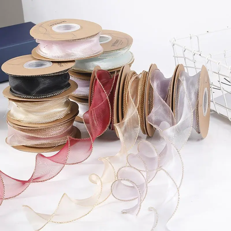 

10/20Yards Fishtail Yarn Organza Ribbon for DIY Bow Hair Ornament Bouquet Gift Wrapping Wave Silk Organza Ribbons Lace Fabric