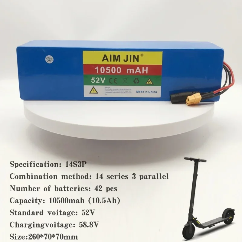 14S3P 52 فولت 10500 مللي أمبير 18650 بطارية ليثيوم أيون حزمة رائجة البيع قدرة عالية للأدوات والمعدات