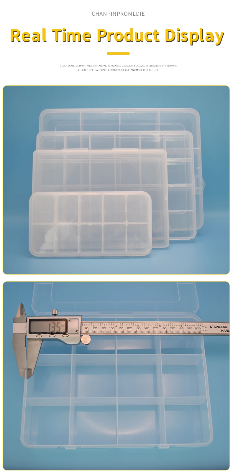 2-24 Grids Schraube Box Container Organizer Kunststoff Transparent Fach Einstellbare Lagerung Box Für Schmuck Taste Hardware-Tool – Detail 8