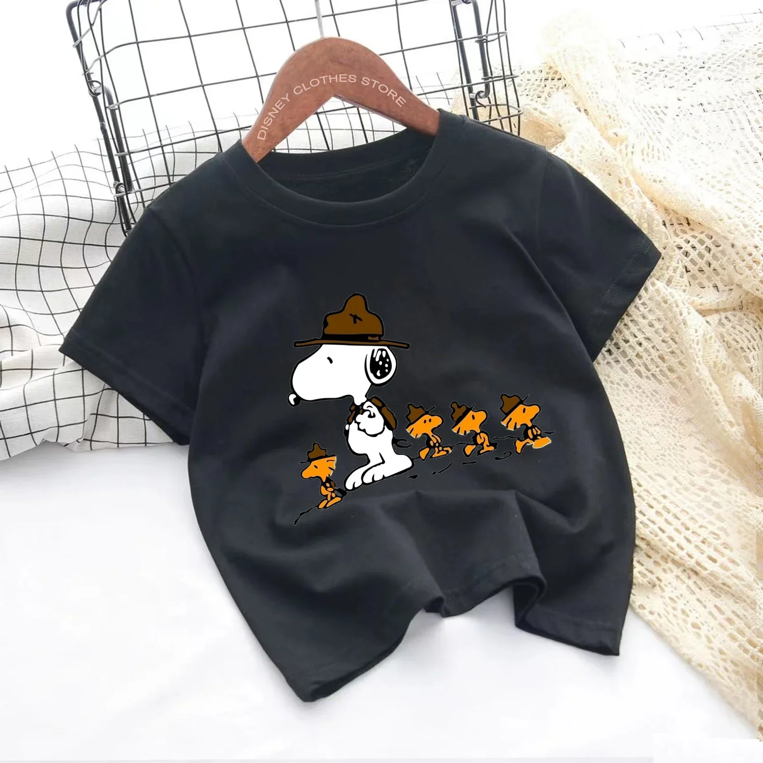 New anime Snoopy Printed T-shirt Kids Short sleeve kids 3-14 years old boys and girls new fashion Pokemon top