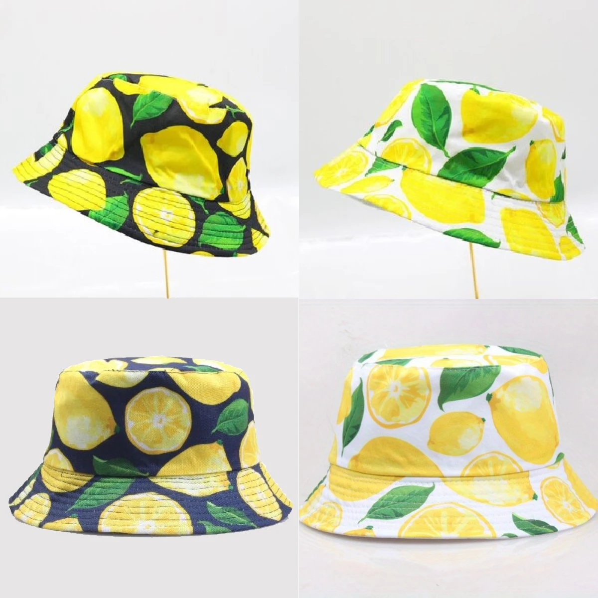 

Fruit Print Pattern Bucket Hat Woman Versatile Foldable Leisure Sunshade Hat Fashionable Vacation Beach Leisure Fisherman's Hat